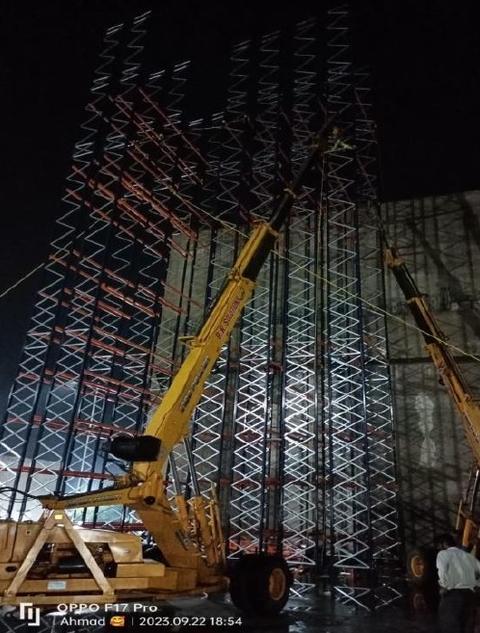 Indorama Nagpur ASRS structure at night, 2023, photo 3